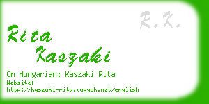 rita kaszaki business card